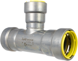1-1/4 x 1-1/4 x 1 in. Press Reducing Domestic Zinc Nickel Carbon Steel Gas Tee with HNBR O-ring