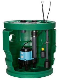 24 x 24 in. 115V 2/5 hp Premium Simplex Sewage System with Tether Float Switch