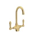 Two Handle Bar Faucet in Unlacquered Brass