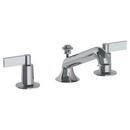 Watermark Designs Polished Nickel Deck Mount Widespread Bathroom Sink Faucet with Double Lever Handle 