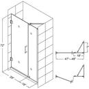 DreamLine Brushed Nickel 48 x 72 in. Hinged Clear Glass Shower Door 
