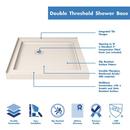 DreamLine Biscuit 32 x 32 in. Double Threshold Shower Base with Corner Drain 