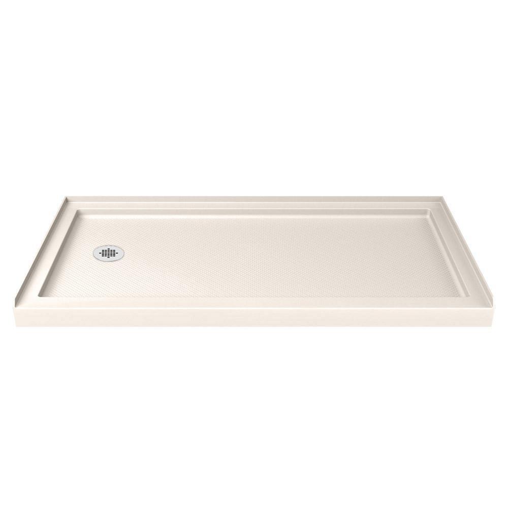 DreamLine Biscuit 60 x 36 in. Rectangle Single Threshold Shower Base with Left Hand Drain 