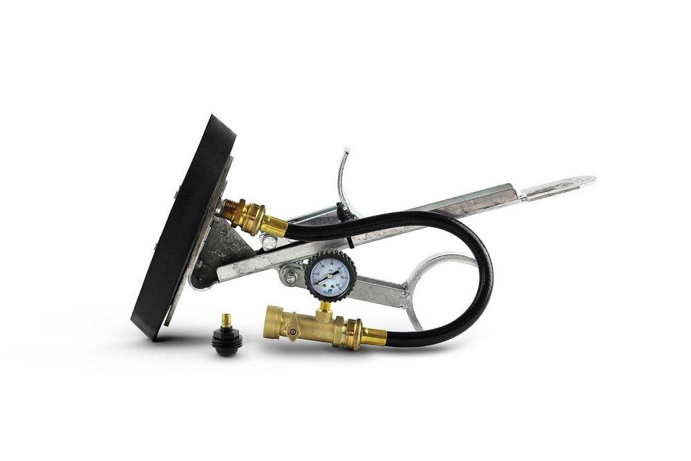 GT Water Products Test Tee Plug with Water Fill Hose and Air Gauge 