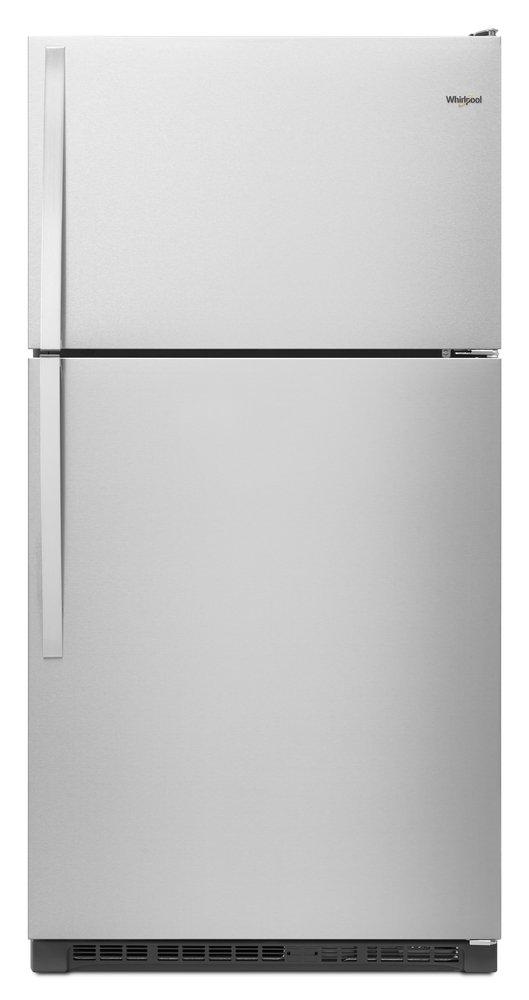 Whirlpool Fingerprint Resistant Stainless Steel 32-3/4 in. 20 cu. ft. Top Mount Freezer Full Refrigerator 