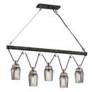 60W 5-Light Incandescent Island Light in Graphite with Polished Nickel