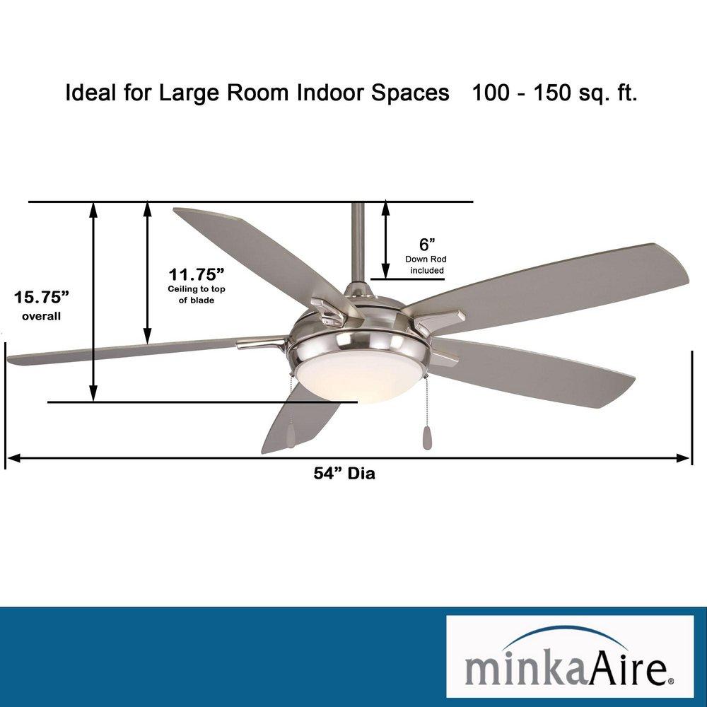 Minka Aire Brushed Nickel 65.01W 5-Blade Ceiling Fan with 54 in. Blade Span 