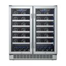 Edgestar Stainless Steel/Black 29-1/2 in. 56 Bottles Wine Cooler 