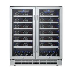 30 in. 56 Bottles Wine Cooler in Black/Stainless Steel