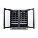 Edgestar Stainless Steel/Black 29-1/2 in. 56 Bottles Wine Cooler 