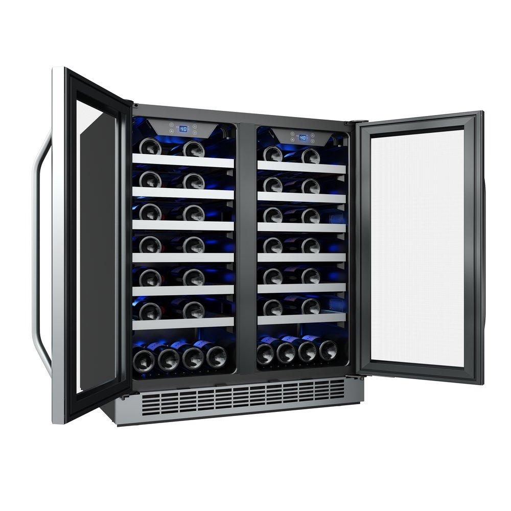 Edgestar Stainless Steel 29-1/2 in. 56 Bottles Wine Cooler 