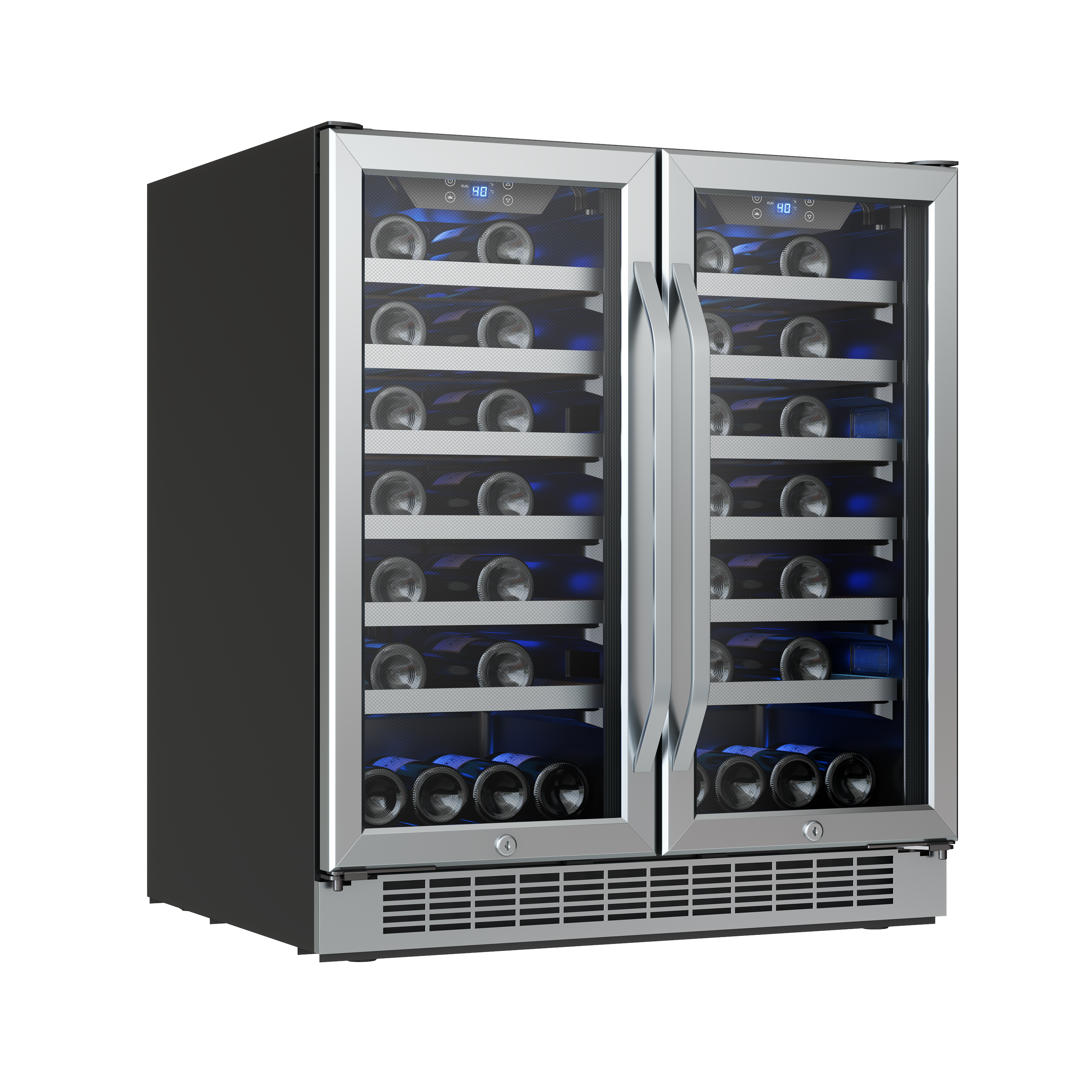 Edgestar Stainless Steel 29-1/2 in. 56 Bottles Wine Cooler 