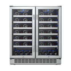 30 in. 56 Bottles Wine Cooler in Black/Stainless Steel