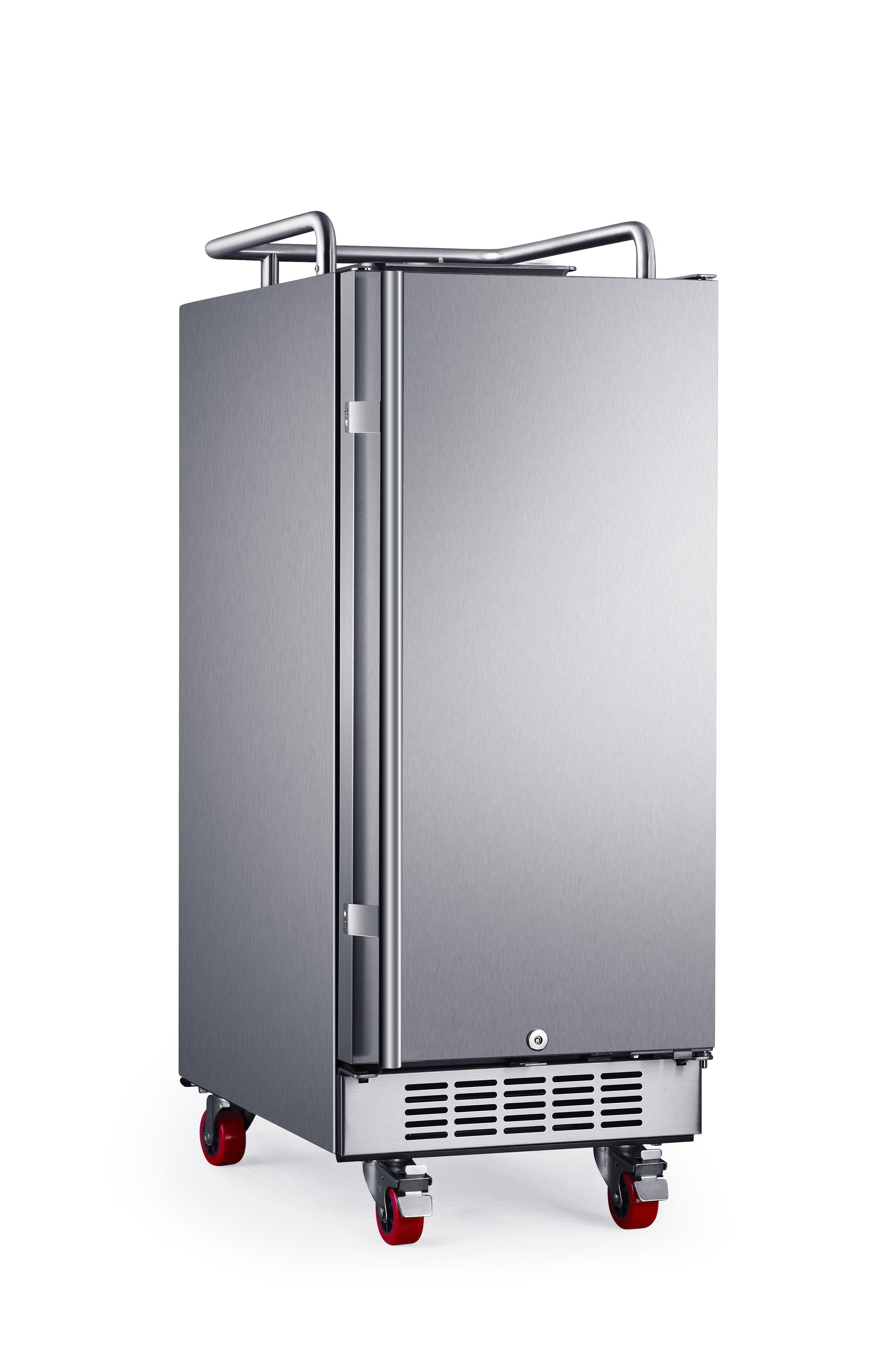 Edgestar Stainless Steel 15 in. Built-in and Freestanding Undercounter Kegerator Conversion Refrigerator 