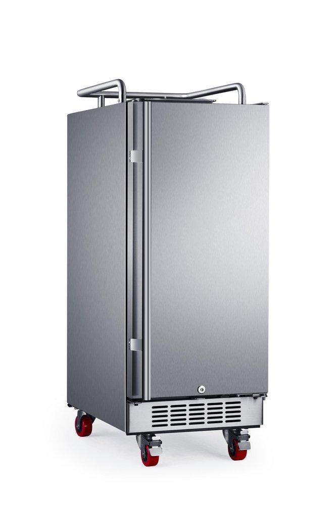 Edgestar Stainless Steel 15 in. Built-in and Freestanding Undercounter Kegerator Conversion Refrigerator 