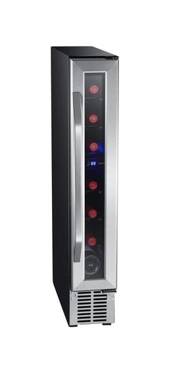 6 in. 7 Bottles Wine Cooler in Black/Stainless Steel