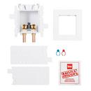 Oatey&reg; White Brass and PVC Washing Machine Outlet Box No-Hammer Standard Pack with PEX Connection 