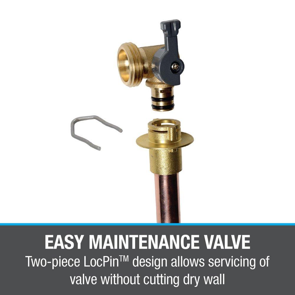 Oatey&reg; White Brass and PVC Washing Machine Outlet Box No-Hammer Standard Pack with PEX Connection 