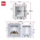 Oatey&reg; White PEX Brass PVC Washing Machine Outlet Box Hammer Standard Pack 
