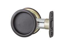 Round Knob Closed Pocket Door Lock in Venetian Bronze