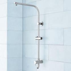 Retrofit Exposed Pipe Shower Rail with Slide Bar in Brushed Nickel