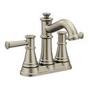 Moen Brushed Nickel Two Handle Centerset Bathroom Sink Faucet with Metal Pop-Up Drain Assembly 