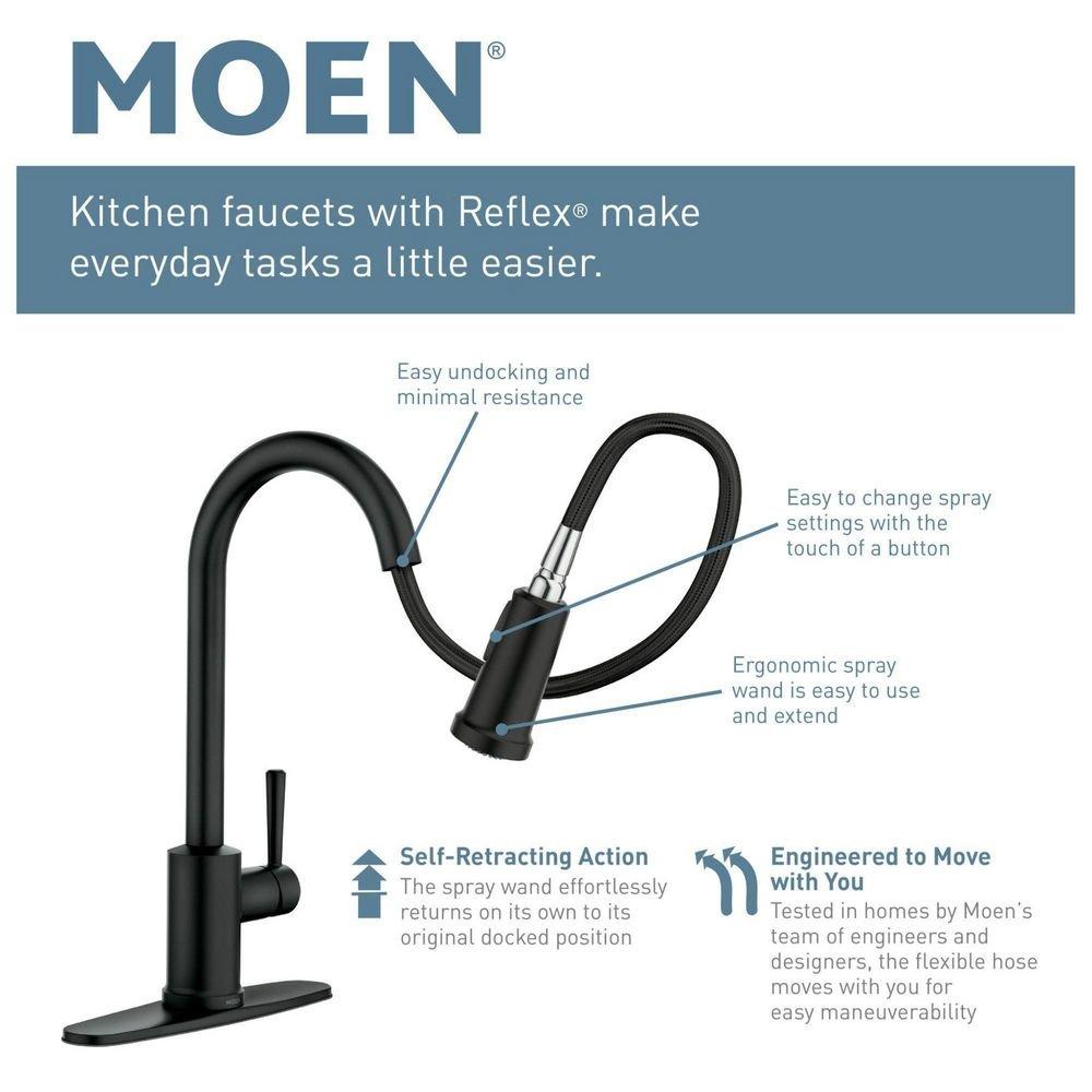 Moen Matte Black Single Handle Pull Down Kitchen Faucet 