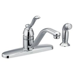 Single Handle Kitchen Faucet with Side Spray in Polished Chrome