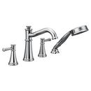 Two Handle Roman Tub Faucet with Handshower in Polished Chrome (Trim Only)