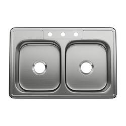 33 x 22 in. Stainless Steel Double Bowl Drop-in Kitchen Sink