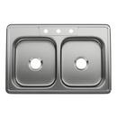 33 x 22 in. Stainless Steel Double Bowl Drop-in Kitchen Sink