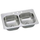 33 x 22 in. 3-Hole Stainless Steel Double Bowl Drop-in Kitchen Sink