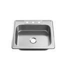 PROFLO&reg; Stainless Steel 25 x 22-1/16 in. 4-Hole Single Bowl Drop-in Kitchen Sink 