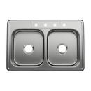 33 x 22 in. 4-Hole Stainless Steel Double Bowl Drop-in Kitchen Sink with Sound Dampening