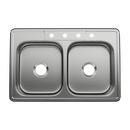 33 in. Drop-in Stainless Steel Double Bowl Kitchen Sink