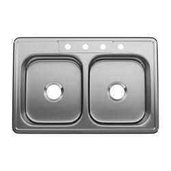 33 x 22 in. Stainless Steel Double Bowl Drop-in Kitchen Sink