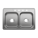 PROFLO&reg; Stainless Steel 33 x 22 in. Double Bowl Drop-in Kitchen Sink in Stainless Steel 