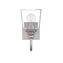 5-1/2 in. 100W 1-Light Medium E-26 Bath Light with Clear Glass in Brushed Nickel