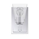 5 in. 100W 1-Light Medium E-26 Bath Light with Clear and Tapered Glass in Polished Chrome