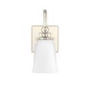 4-3/4 in. 100W 1-Light Medium E-26 Bath Light with Frosted Glass in Polished Nickel