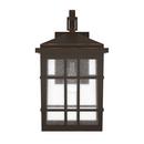 8-1/2 in. 100W 1-Light Tall Outdoor Wall Sconce with Seedy Glass Shade in Oil Rubbed Bronze