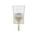 5-1/2 in. 100W 1-Light Medium E-26 Bath Light with Clear Glass in Polished Nickel