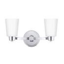 16-1/8 in. 100W 2-Light Medium E-26 Bath Light with Frosted Glass in Polished Chrome