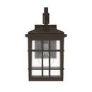 6-1/2 in. 60W 1-Light Tall Outdoor Wall Sconce with Seedy Glass Shade in Oil Rubbed Bronze