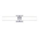 22 in. 60W 2-Light Medium E-26 Bath Light with Etched Glass in Polished Chrome