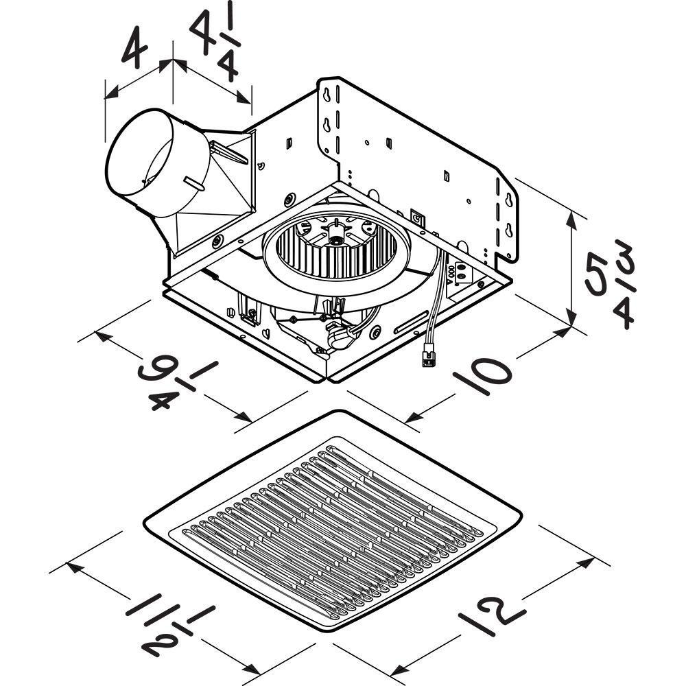 Broan White Bathroom Exhaust Fan in White 