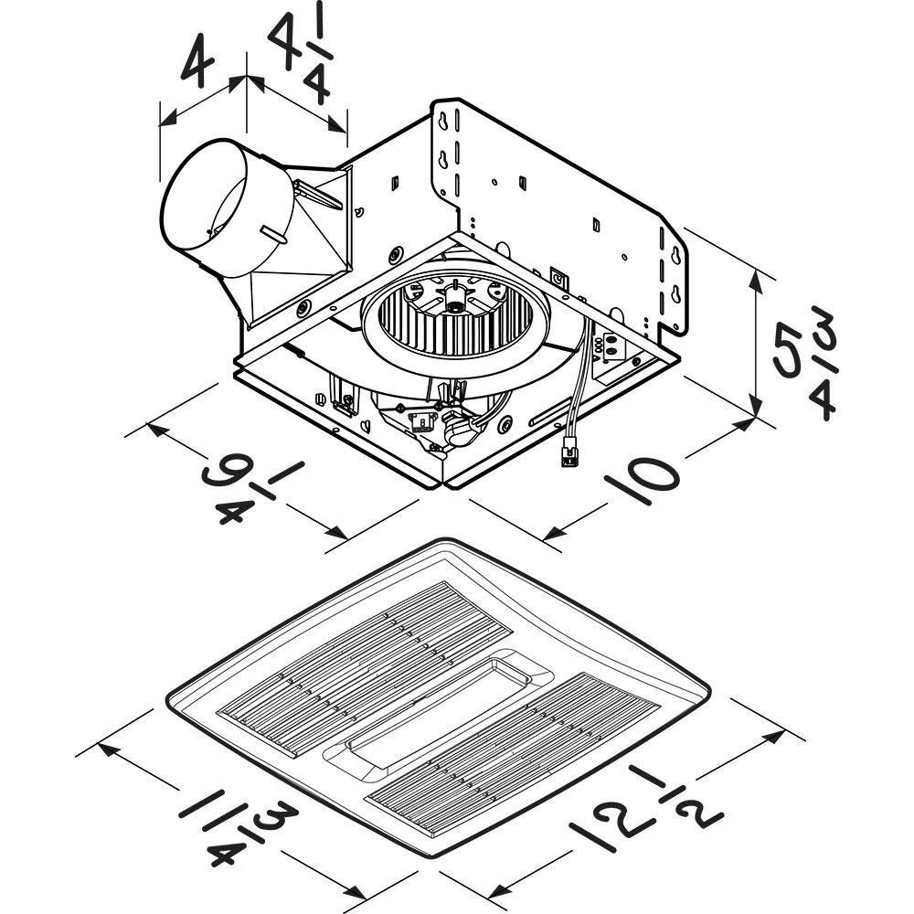 Broan White Bathroom Exhaust Fan 