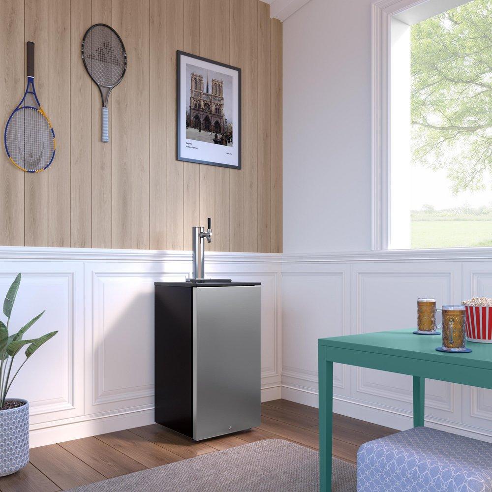 Edgestar Stainless Steel 17-1/2 in. Single Tap Kegerator 