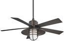 58.13W 4-Blade Ceiling Fan with 54 in. Blade Span and 1-Light in Smoked Iron