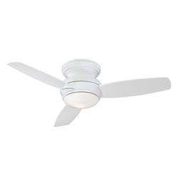 44 in. 3-Blade Indoor/Outdoor Integrated LED Hugger Ceiling Fan in White